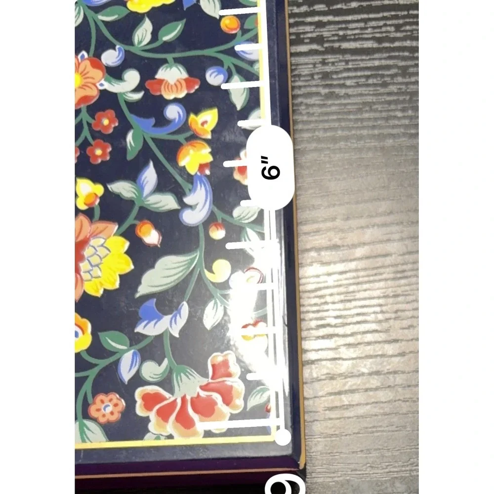 Otagiri Lacquerware Vintage Desk Set Meadow Norman Clifton Floral Japan 2pc
